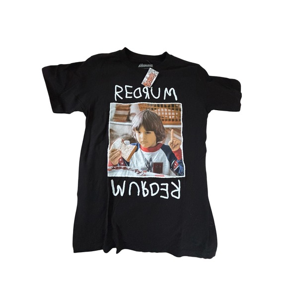 The Shining Tops - The Shining Redrum Danny Torrance Graphic T-Shirt Black Small Horror Movie Tee